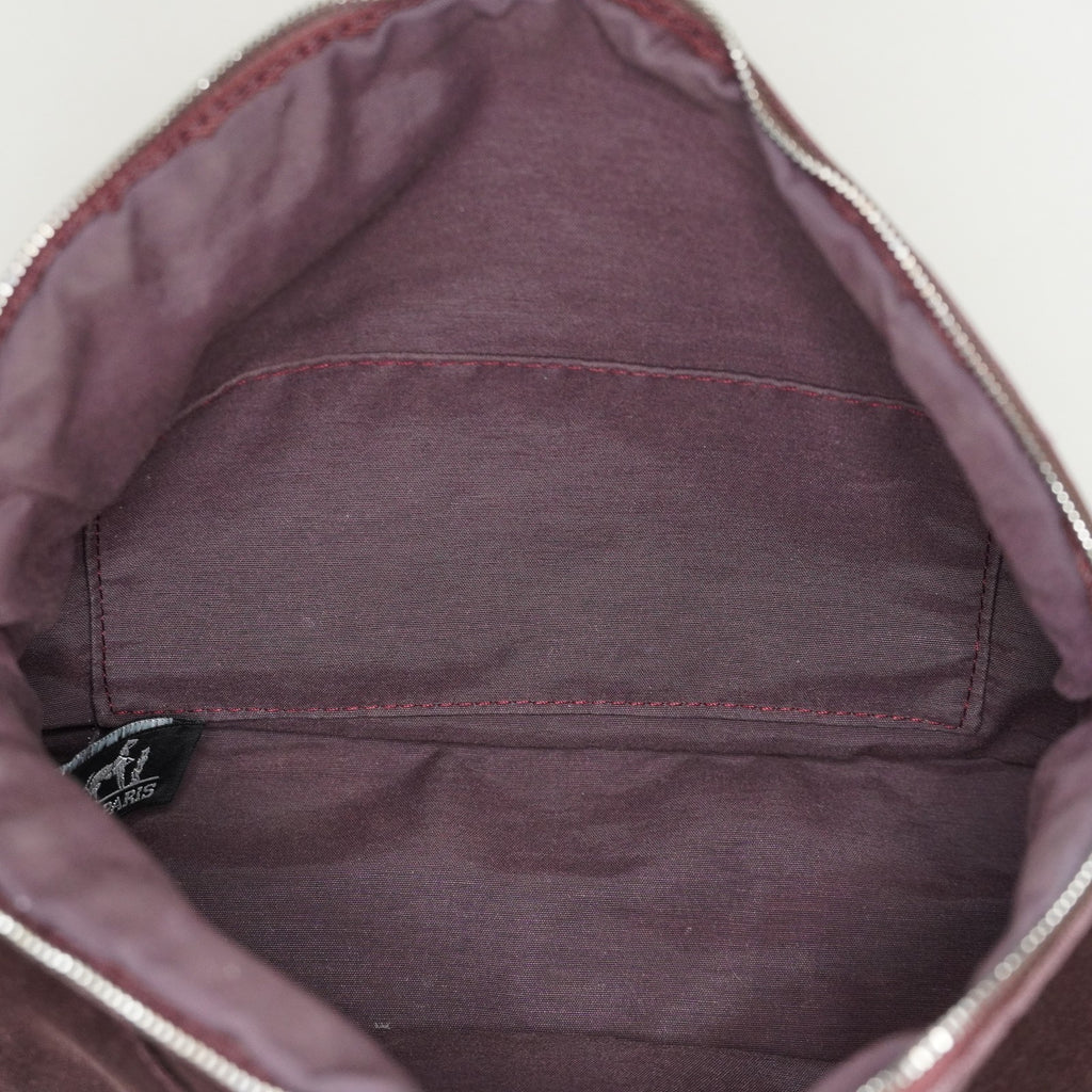 Hermes Bolide Pouch 25 MM Brown Cotton Canvas Cosmetic Pouch Used 07E25781009