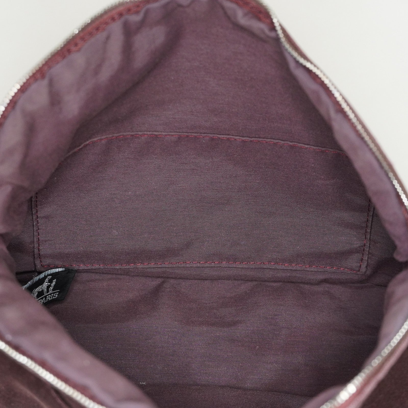 Hermes Bolide Pouch 25 MM Brown Cotton Canvas Cosmetic Pouch Used 07E25781009