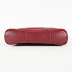 Hermes Garden File PM Red Leather Tote Shoulder Bag Used Auth 09E043410011