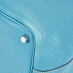 Hermes Picotin PM Hand Bag Blue Leather Silver Hardware Used 07E1018260027