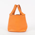 HERMES Picotin PM 18 Taurillon Clemence Orange Handbag Bag 05E0119250016