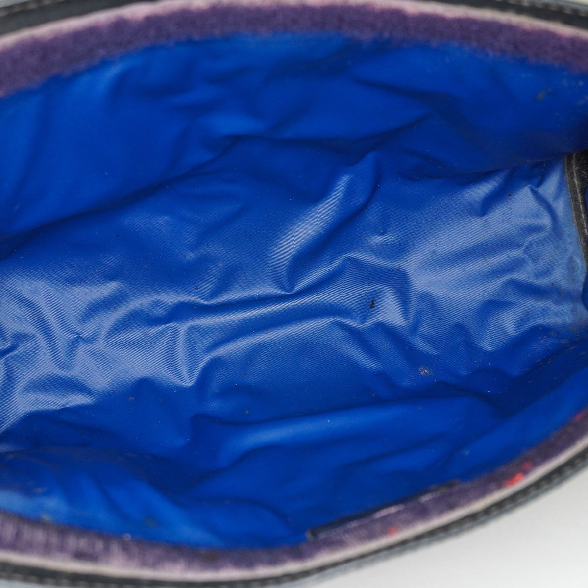 Gucci GG Supreme Clutch Bag 29cm Navy Canvas Leather Used Auth 09E20935010