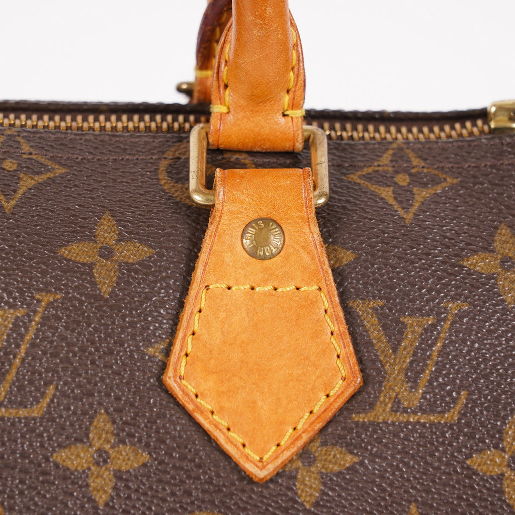 Louis Vuitton Speedy 25 M41528 Monogram Canvas Boston Handbag Brown 07A108008005