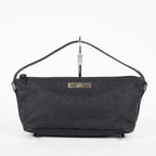 GUCCI GG Canvas Boat Pochette Shoulder Bag 22cm Black Vintage Used 08E172090010