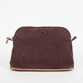 Hermes Bolide Pouch 25 MM Brown Cotton Canvas Cosmetic Pouch Used 07E25781009
