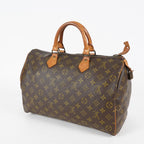 Louis Vuitton Speedy 35 Monogram Brown Canvas Hand Bag Used M41524 07E214620027