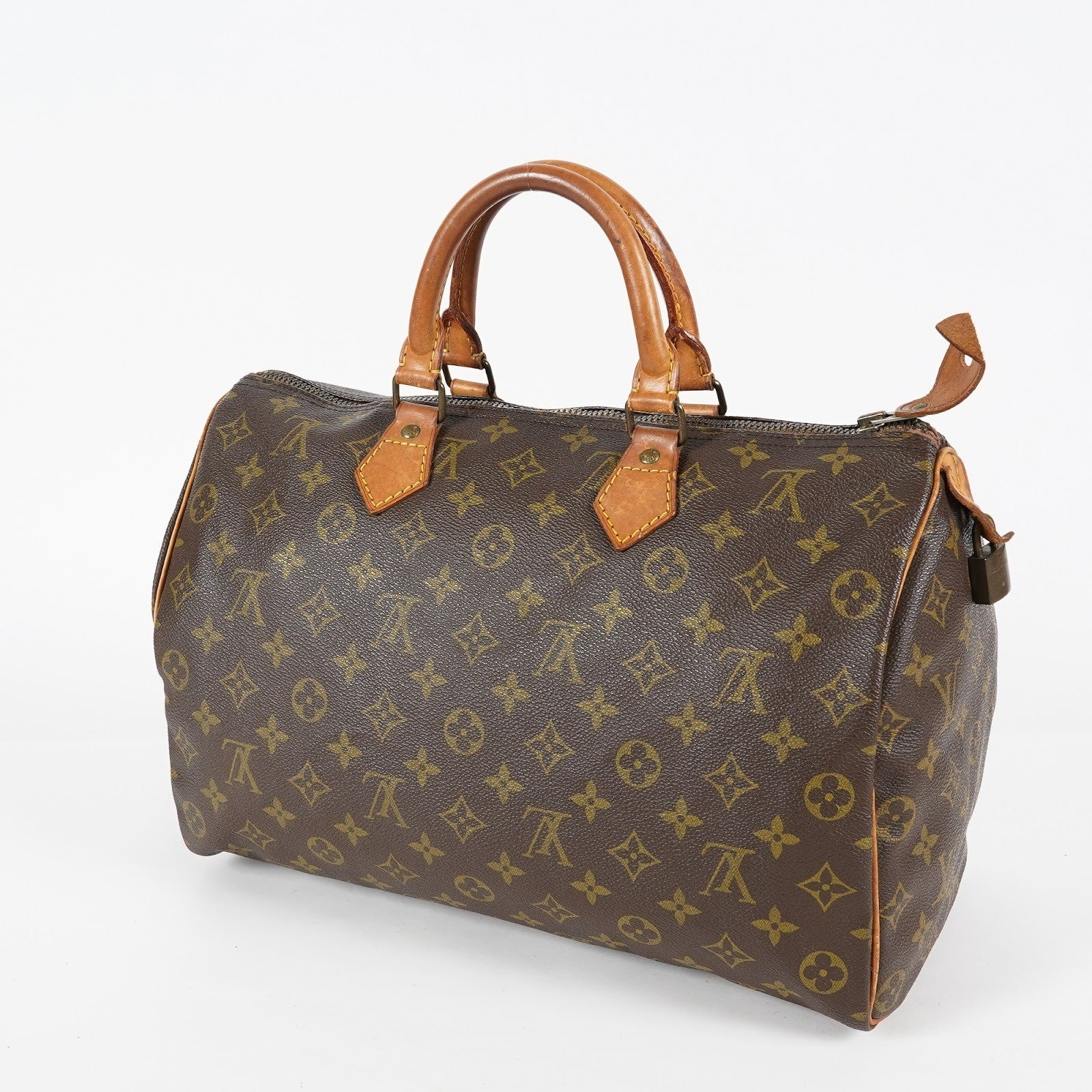 Louis Vuitton Speedy 35 Monogram Brown Canvas Hand Bag Used M41524 07E214620027
