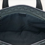 Gucci Black Nylon & Leather Tote Bag Purse With Zipper GG Monogram XY157
