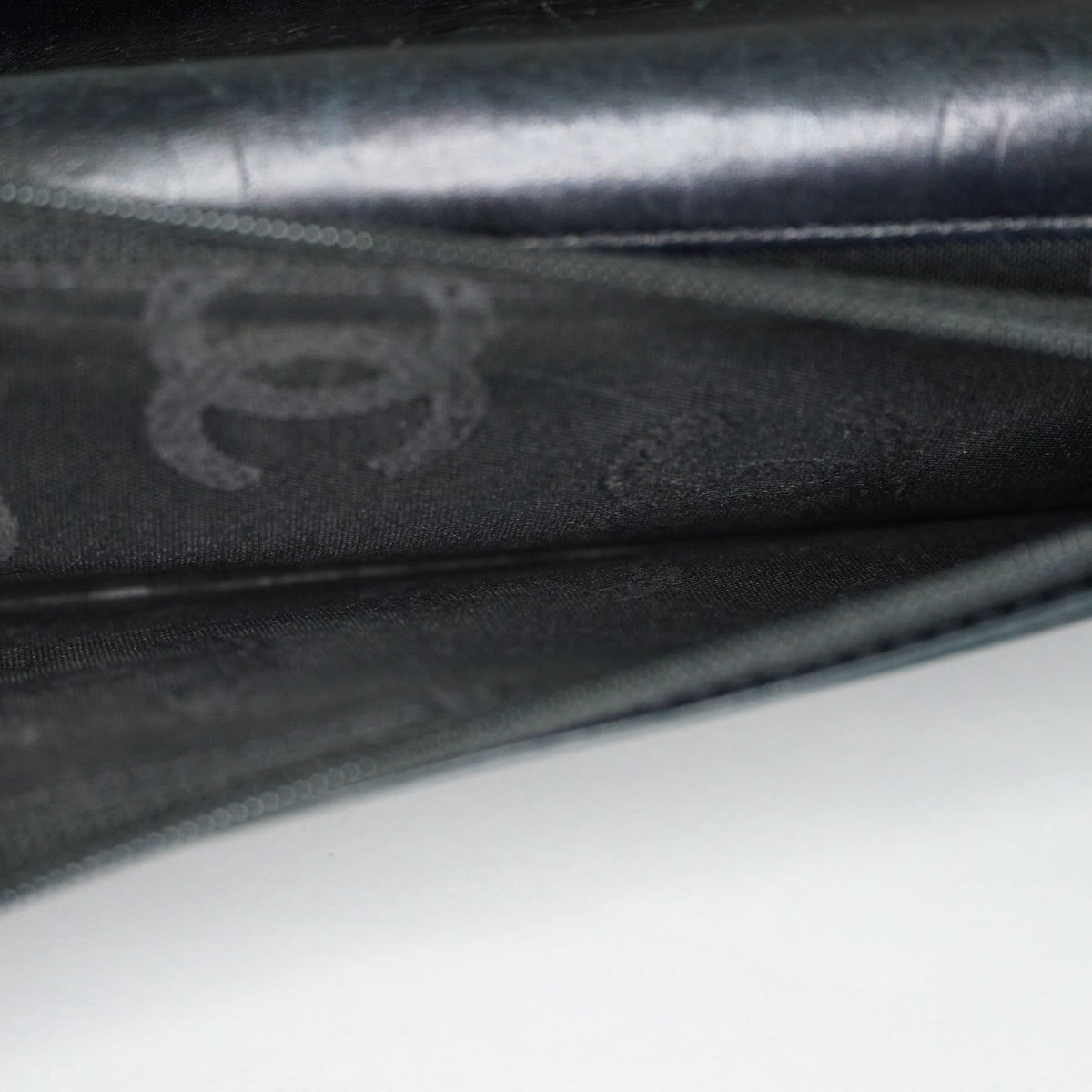 Chanel Cambon Long Wallet 19cm Black Quilted Lambskin Bifold Used 08E011760008