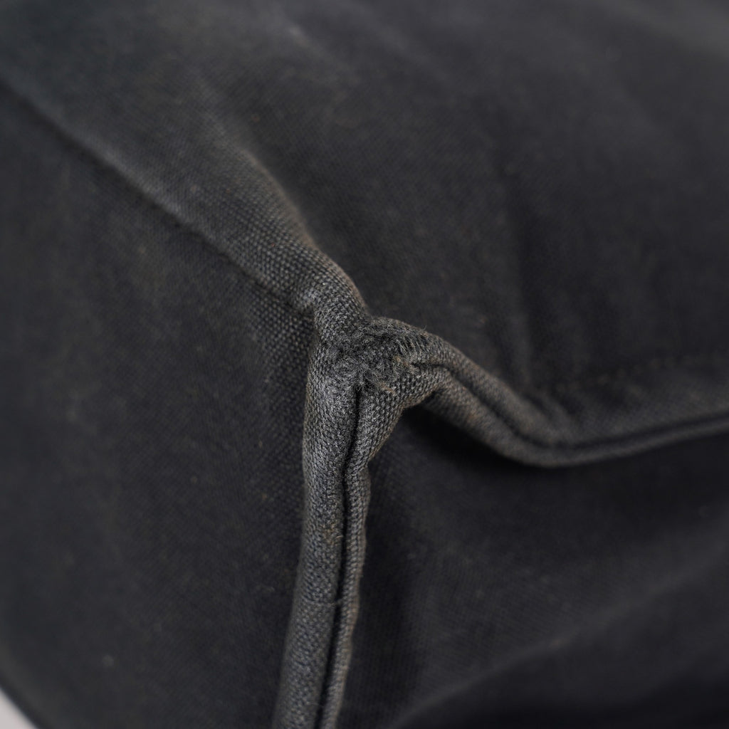 HERMES Fourre-Tout MM Black Canvas Tote Bag Hand Bag Purse Used 07A08605005