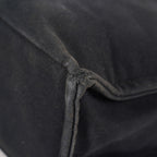 HERMES Fourre-Tout MM Black Canvas Tote Bag Hand Bag Purse Used 07A08605005