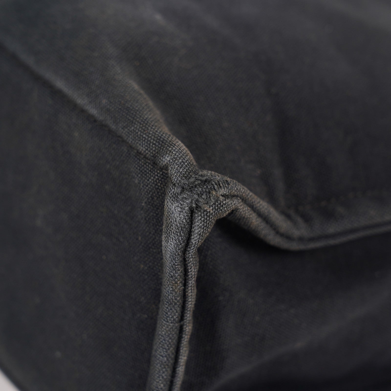 HERMES Fourre-Tout MM Black Canvas Tote Bag Hand Bag Purse Used 07A08605005