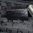 Gucci Jackie Vintage Handbag Shoulder Bag 30cm Black Canvas Leather 07E153190009