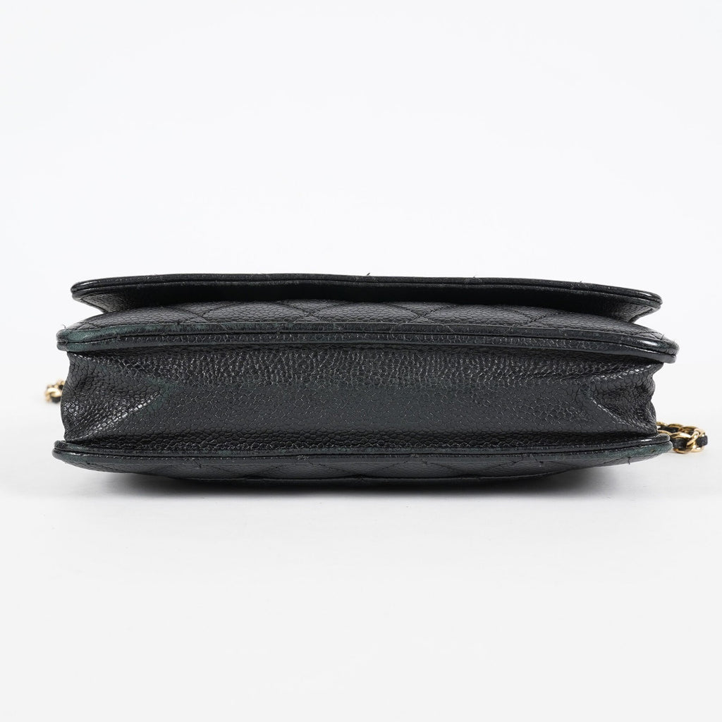 Chanel Caviar Quilted Wallet On Chain WOC Black Crossbody Bag Gold 07E2620790012