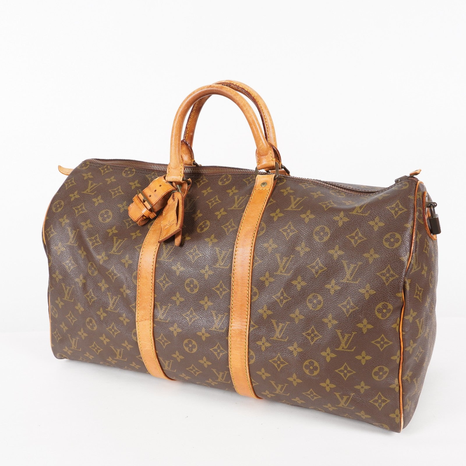 LOUIS VUITTON Keepall 50 Monogram Boston Bag USED vintage M41426 06E353190017