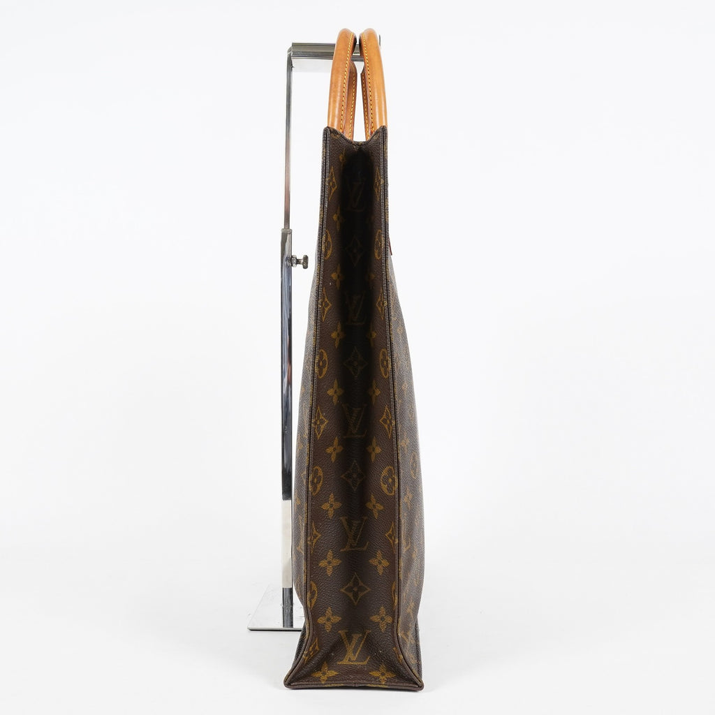 Louis Vuitton M51140 Monogram Sac Plat Tote Bag Brown Canvas Used 08E132310002
