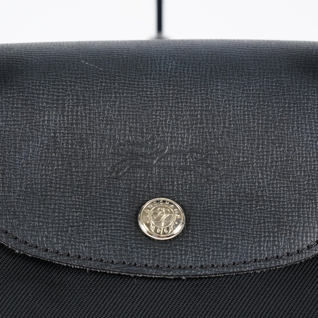 Longchamp Le Pliage 2Way Top Handle Bag 28cm Black Nylon Used 08E141320007