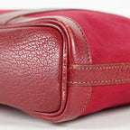 Hermes Garden File PM Red Leather Tote Shoulder Bag Used Auth 09E043410011