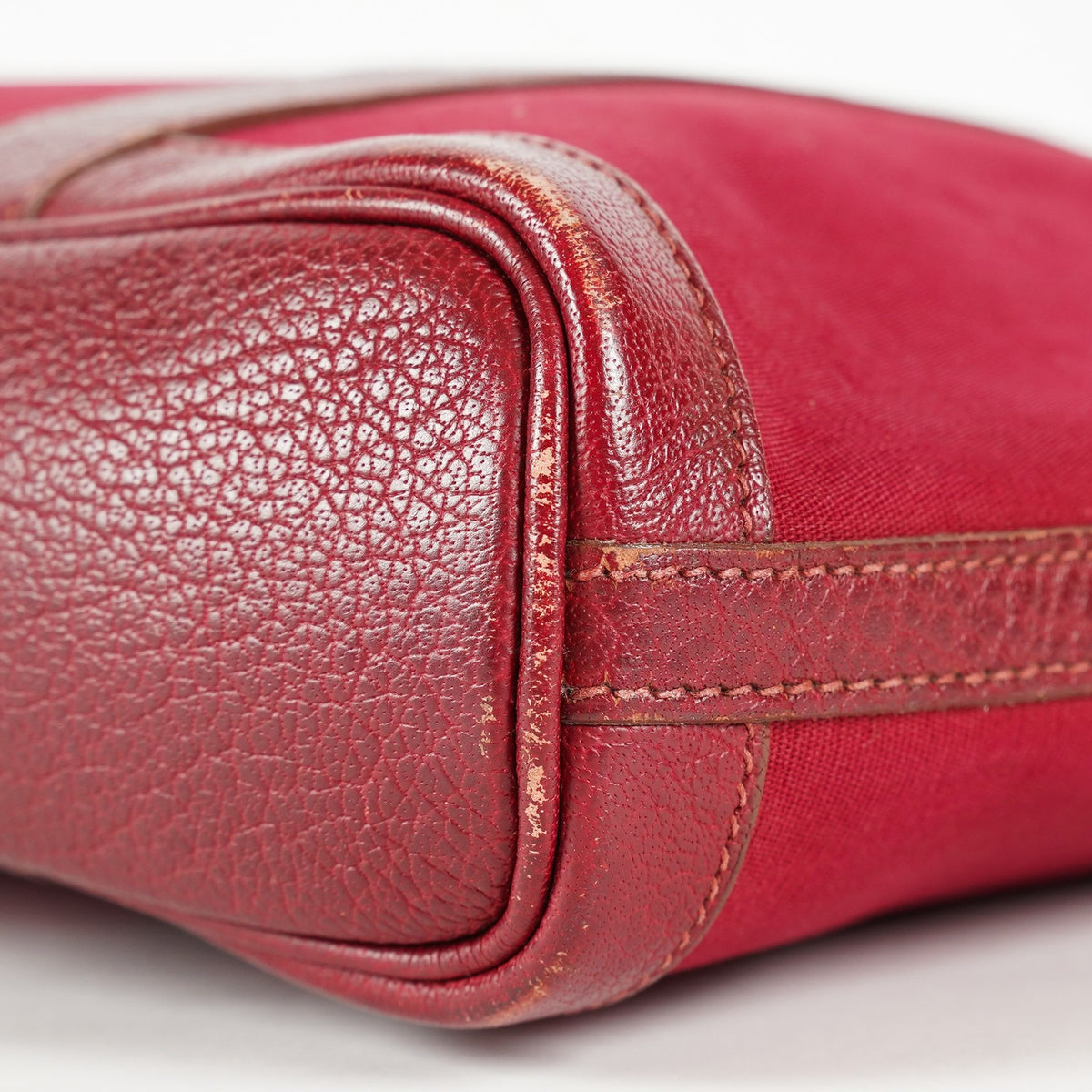 Hermes Garden File PM Red Leather Tote Shoulder Bag Used Auth 09E043410011