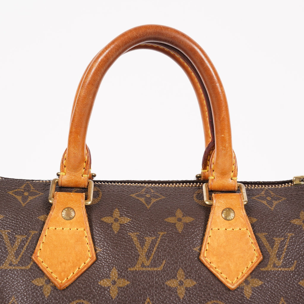 Louis Vuitton Speedy 25 M41528 Monogram Canvas Boston Handbag Brown 07A108008005