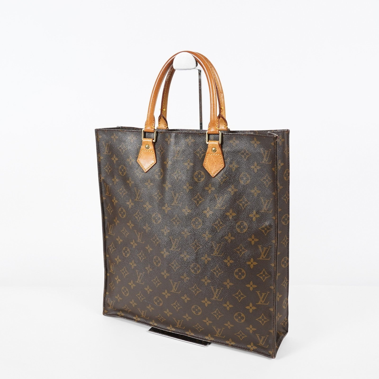 Louis Vuitton Sac Plat M51140 Monogram Brown Tote Bag Used Vintage 07E052310019