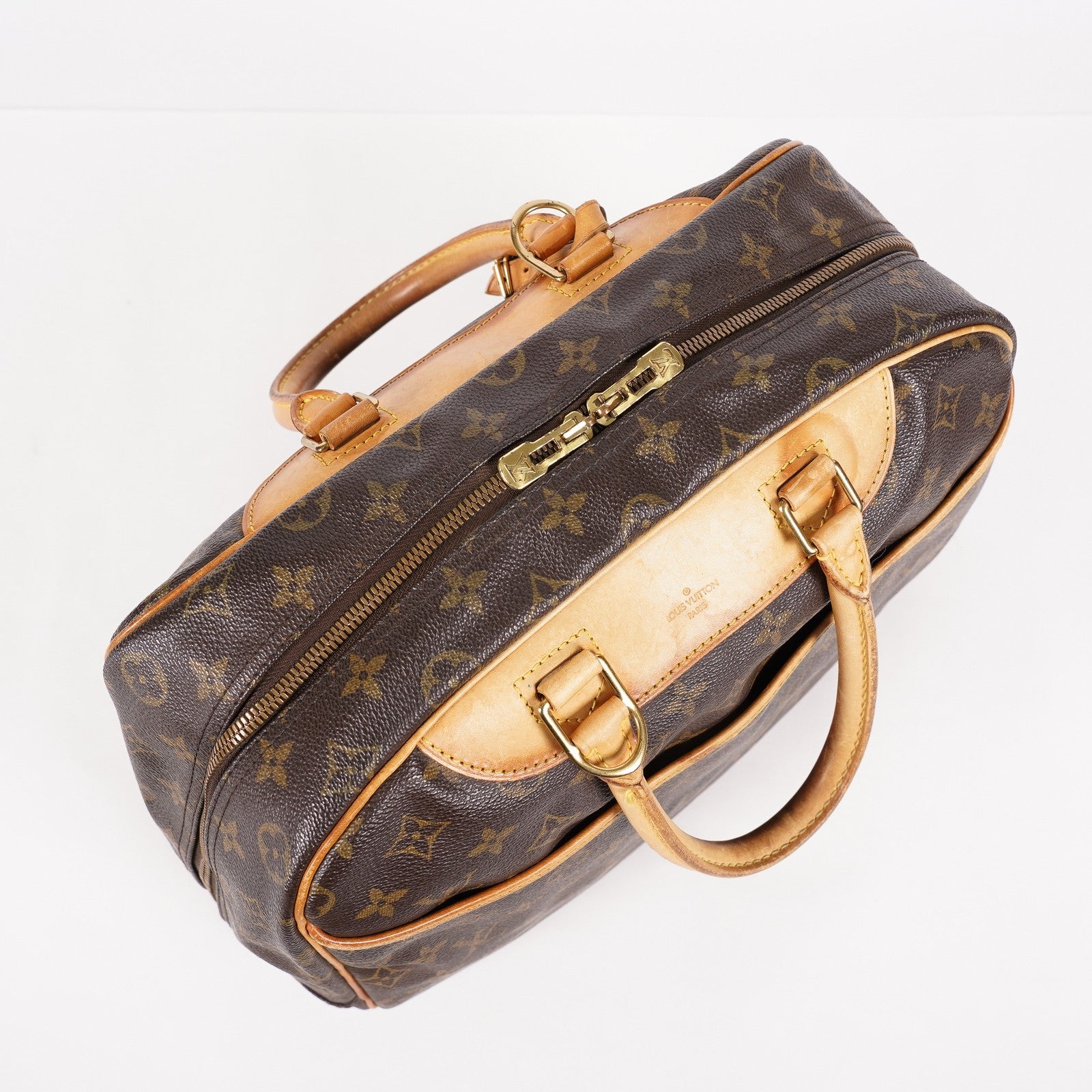 Louis Vuitton Monogram Deauville M47270 Hand Bag Brown Used 07E262750001
