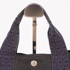 Hermes Herline MM Tote Bag Gray Canvas H Logo Used 07E20825001