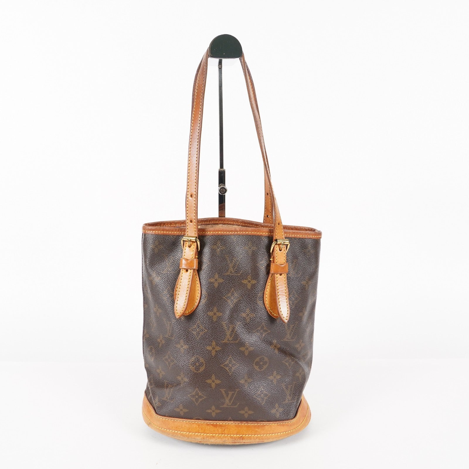 Authentic Louis Vuitton Monogram Bucket PM Shoulder Tote Bag M42238 05E112420013