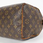 Louis Vuitton Monogram Speedy 25 Boston Handbag Brown Canvas M41528 07E057150029