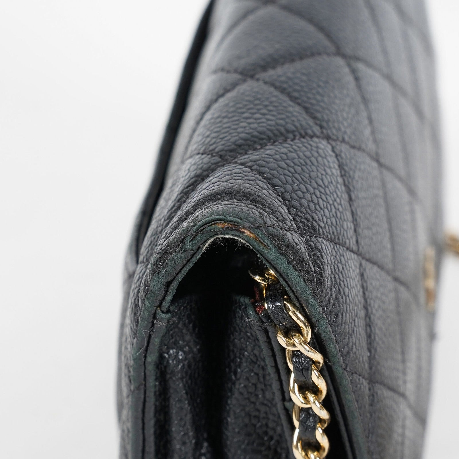 Chanel Caviar Quilted Wallet On Chain WOC Black Crossbody Bag Gold 07E2620790012