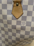 Louis Vuitton Speedy 30 Damier Azur White Handbag N41533 Used 08M066780024