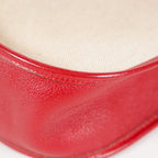 Hermes Rouge Red Taurillon Clemence Leather and Canvas Evelyne 06E0113310019