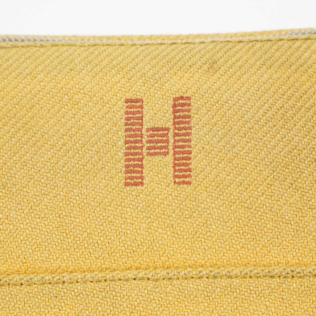 Hermes Bolide Pouch 20 Mini Yellow Cotton Canvas Cosmetic Pouch Used 07E24495009