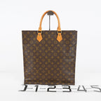 Louis Vuitton M51140 Monogram Sac Plat Tote Bag Brown Canvas Used 08E132310002