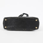 Chanel Wild Stitch Tote Bag Black Calfskin Leather CC Logo Used 07E077260010
