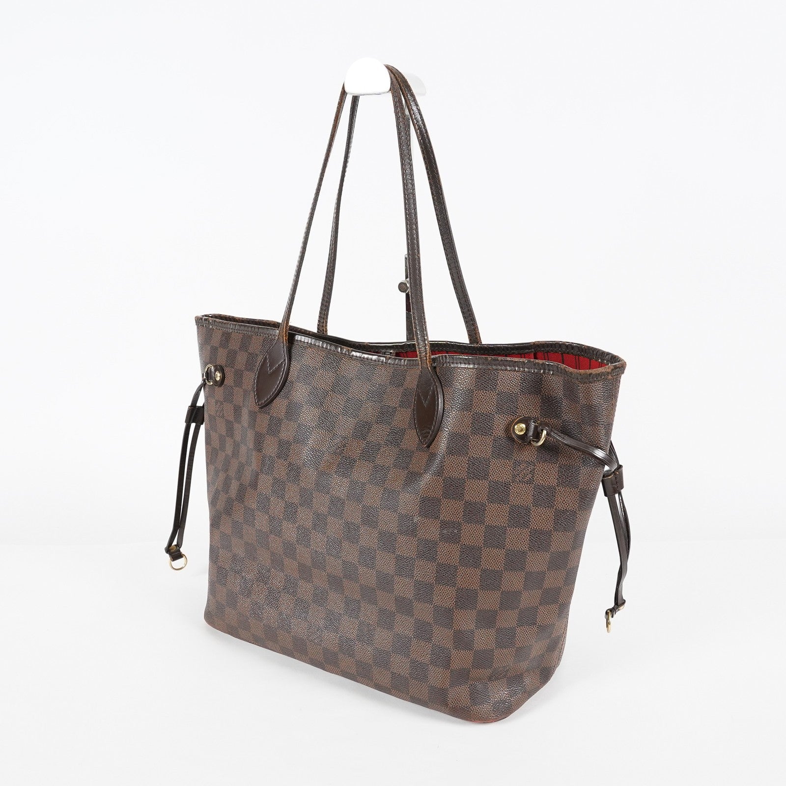Louis Vuitton N51105 Damier Ebene Neverfull MM Tote Bag Brown Used 07E064730027