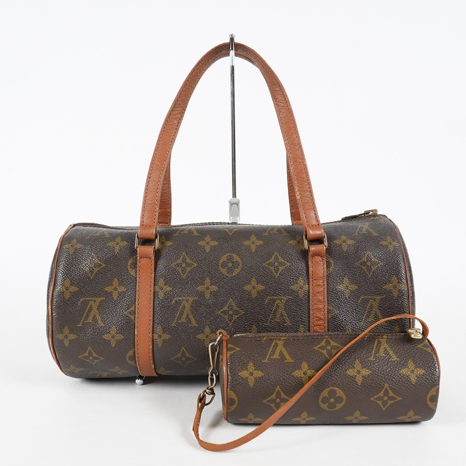Louis Vuitton Papillon 30 Used Monogram Brown Canvas Handbag M51385 07E445390012