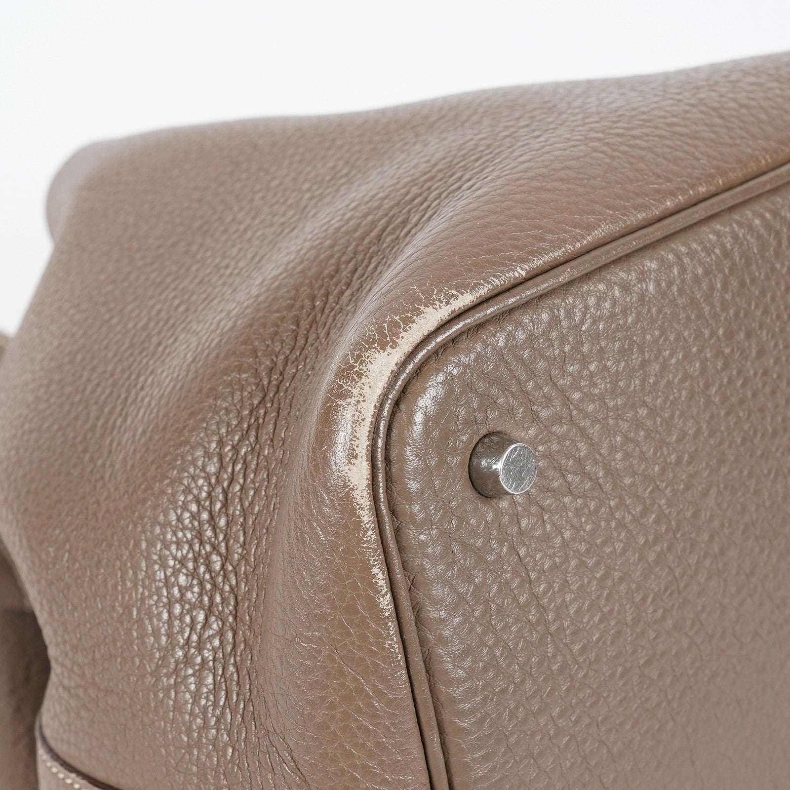 Hermes Picotin Lock MM Taurillon Clemence Leather Bag Gray Used 07E2223980025