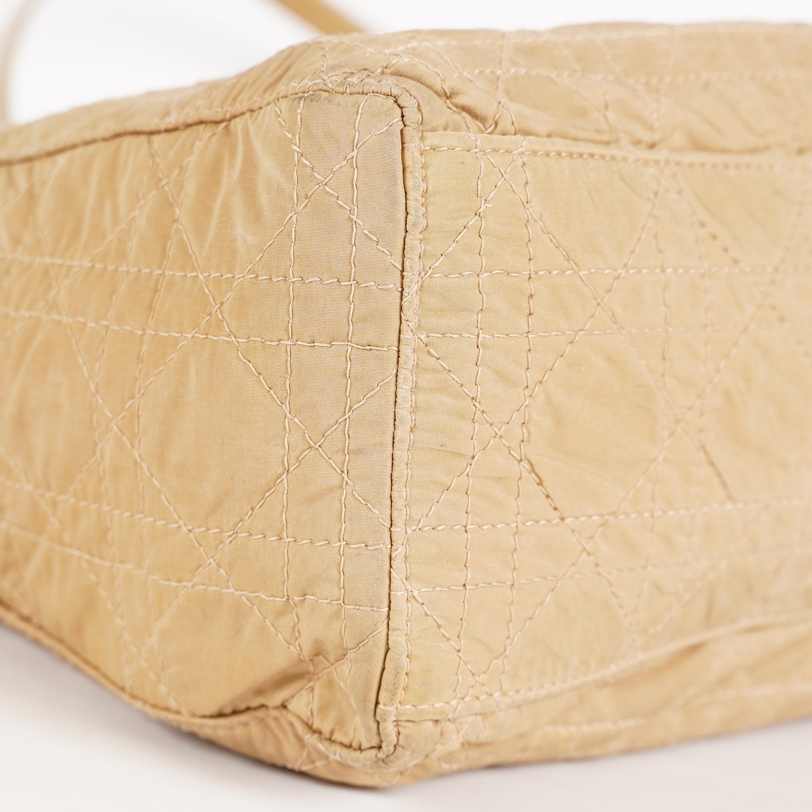 Christian Dior Vintage Lady Bag Cannage Quilt Nylon Medium beige 02A083946805