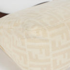 Fendi Mamma Baguette Zucca Canvas Shoulder Bag Ivory Brown Leather 08E187150020