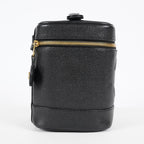 Chanel Caviar Skin CC Vanity Bag 16cm Black Leather Vintage Used 07E016820029