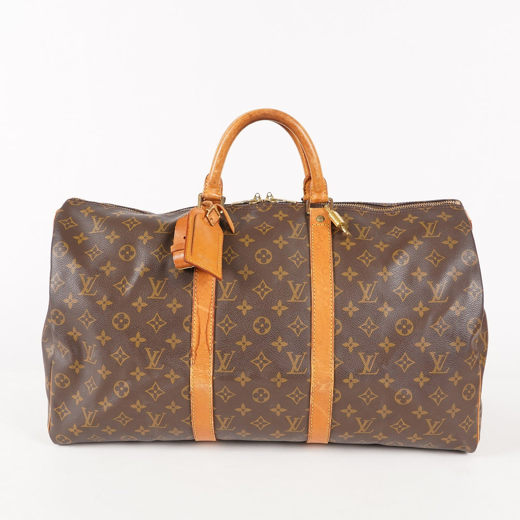 LOUIS VUITTON Keepall 50 Monogram Boston Bag Brown vintage M41426 03T125800006