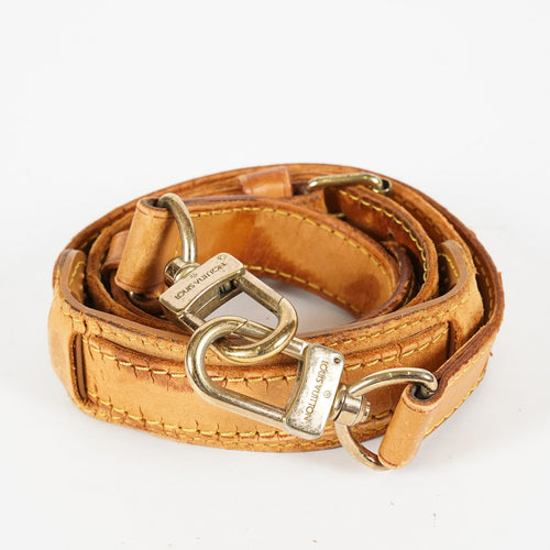 Auth Louis Vuitton Vachetta Leather Shoulder Strap Adjustable Tan Vintage XY266