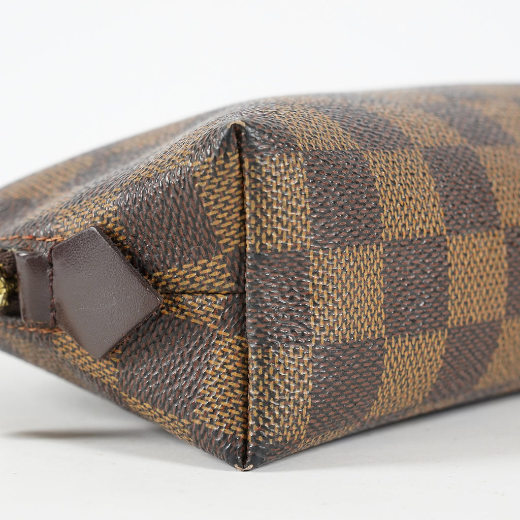 Louis Vuitton Pochette Cosmetique PM N47516 Damier Ebene Used Pouch 09E021045006