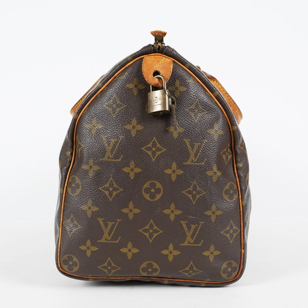 Louis Vuitton Speedy 35 Monogram Brown Boston Hand Bag M41524 Used 08E104070012