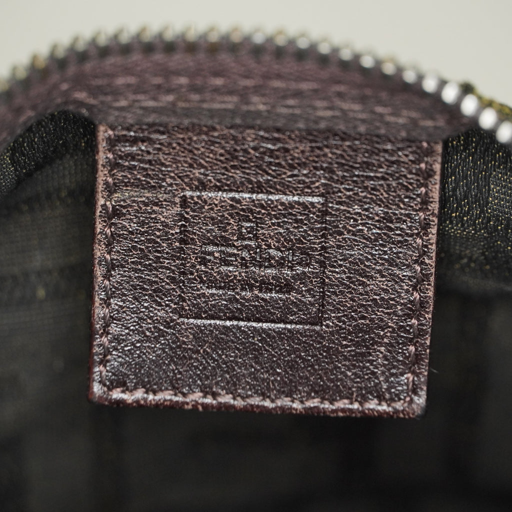 Fendi Zucca Accessory Pouch Shoulder Bag Brown Canvas Used 08E092420008