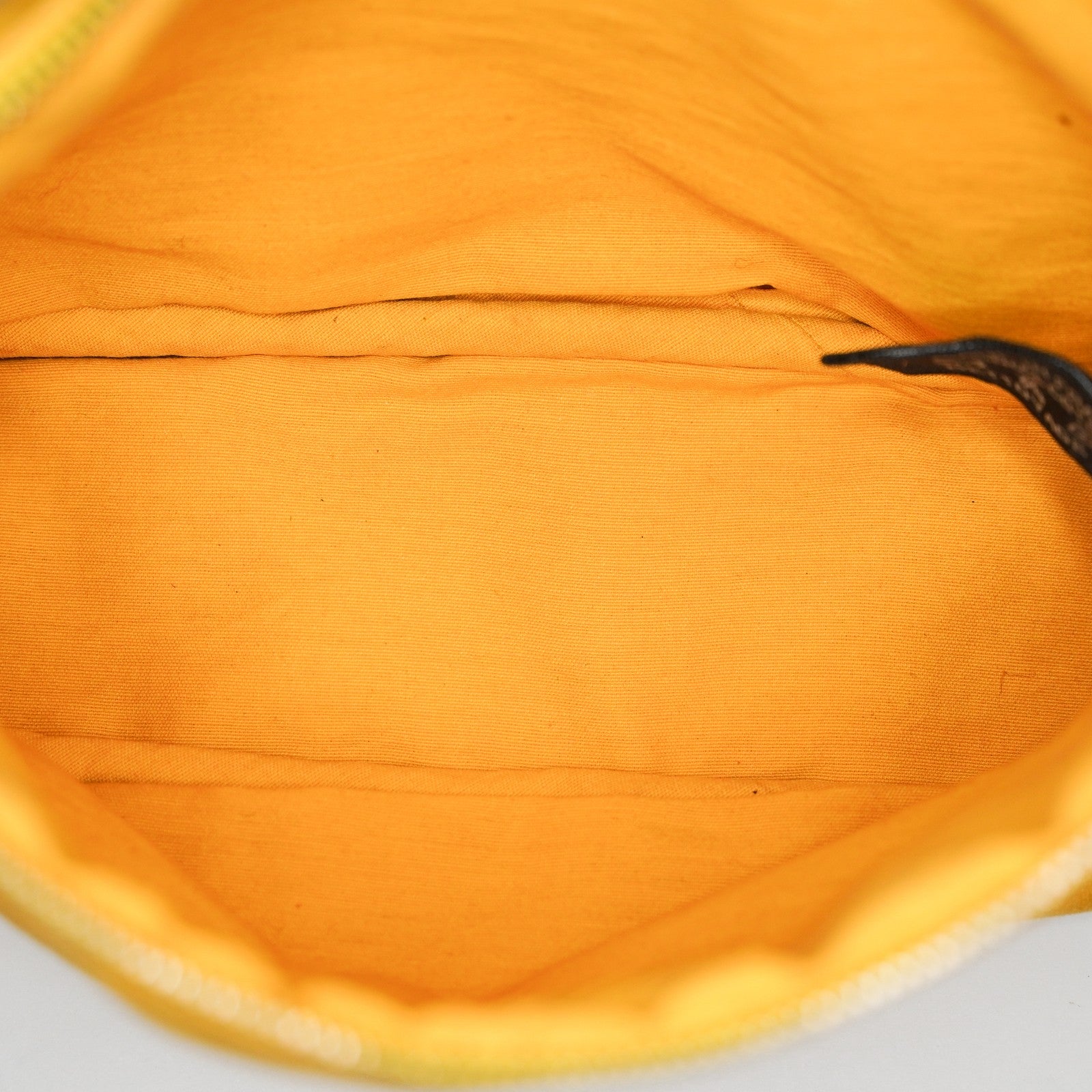 Hermes Bolide Pouch 23 Yellow Canvas Leather Trim Zip Pouch Bag Used 08E33825007