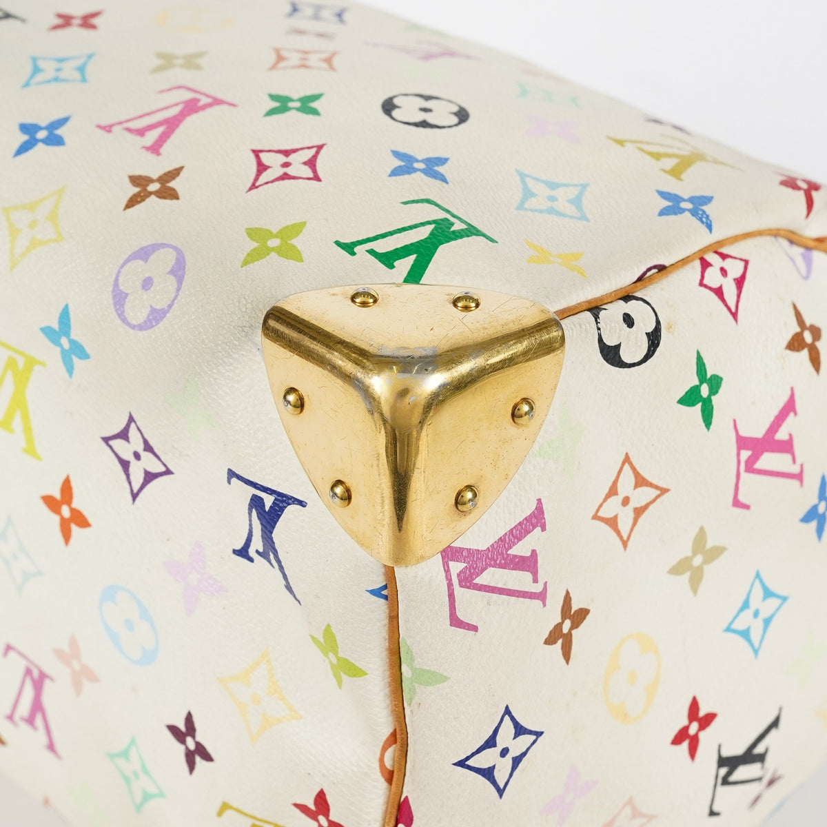Louis Vuitton Speedy 30 M92642 Monogram Multicolore White Bag Used 08E107150008