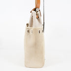 Hermes Herbag MM Toile Canvas Leather Beige 2way Handbag Bag 07E364950012