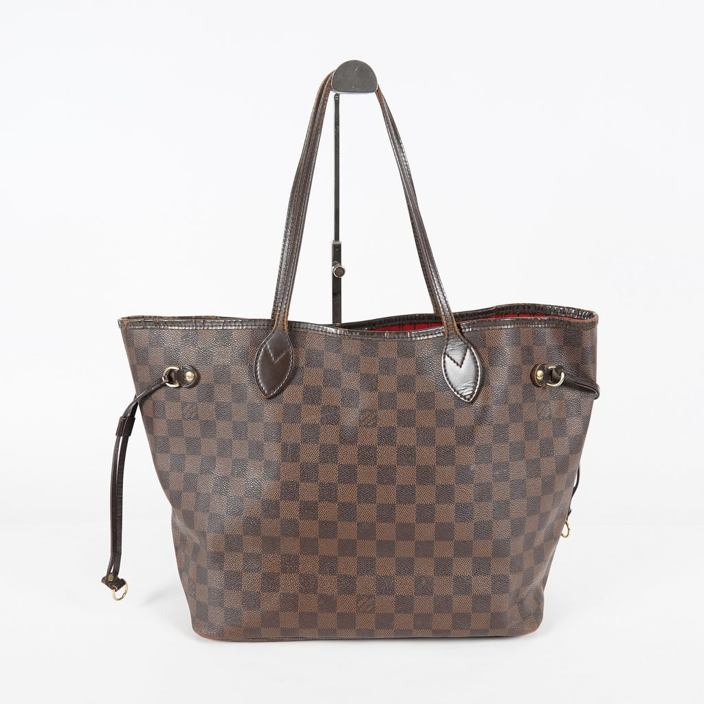 Louis Vuitton N51105 Damier Ebene Neverfull MM Tote Bag Brown Used 07E064730027